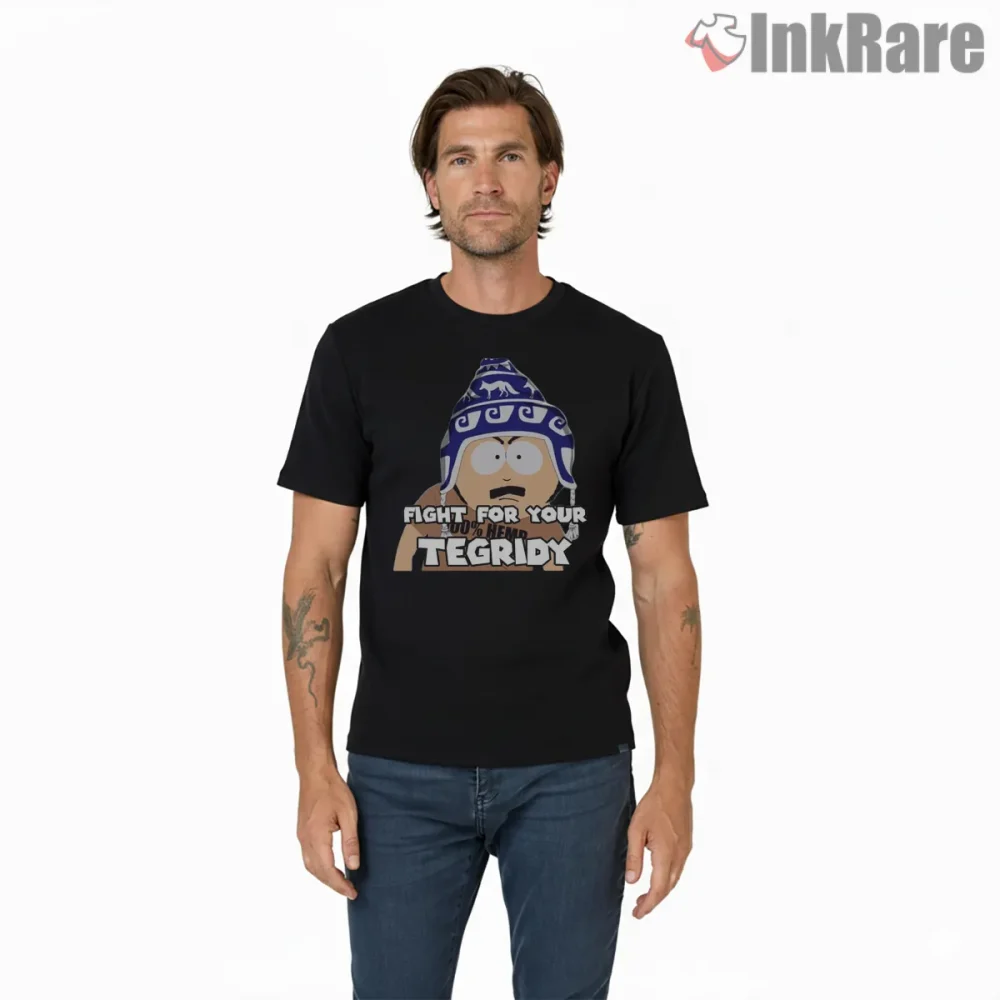 South Park Randy Marsh Tegridy Farms Fight For Tegridy Shirt on black short sleeve shirt for men graphic tee