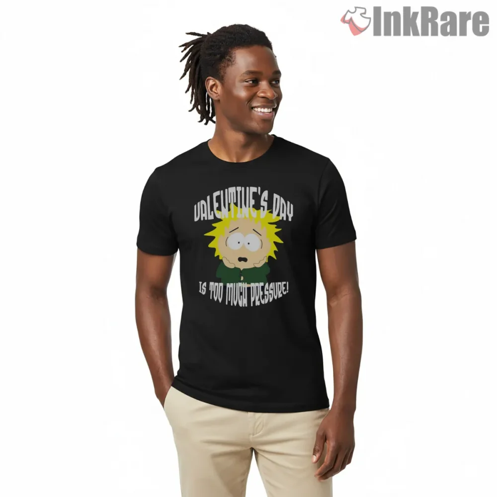 South Park Tweek Valentines Day Too Much Pressure Shirt on black short sleeve shirt for men graphic tee