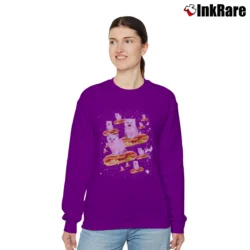 Women’s Space Cat On Hot Dog Relaxed Sweatshirt in purple | Soft, Laid-Back Vibe