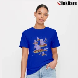 Women’s Space Cat On Hot Dog Signature T-Shirt in royal blue | Soft, Flattering Fit
