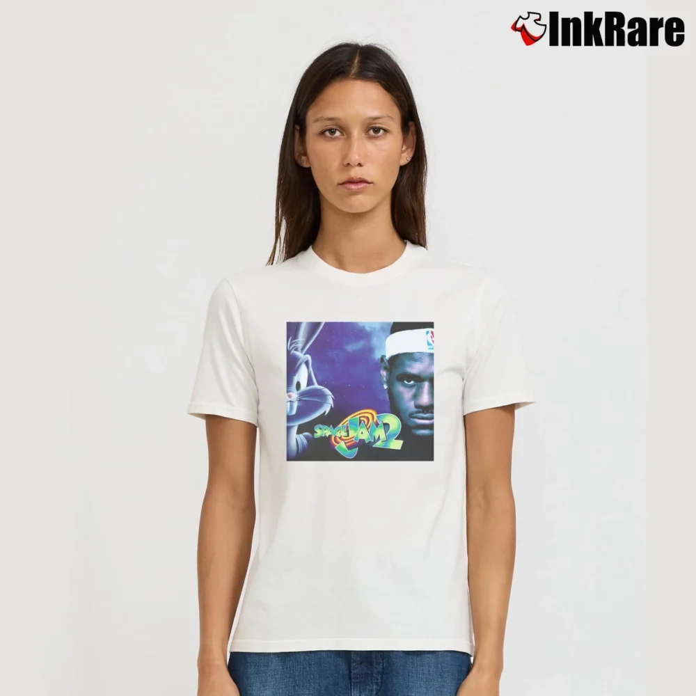 Women’s Space Jam 2 LeBron James Monstars Basketball Signature T-Shirt in white | Soft, Flattering Fit