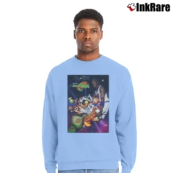 Men’s Space Jam Michael Jordan Bugs Bunny Looney Tunes Crewneck Sweatshirt in light blue | Cozy Fabric, Clean Style