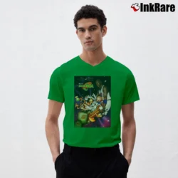Men’s Space Jam Michael Jordan Bugs Bunny Looney Tunes V-Neck Tee in irish green | Sharp, Breathable, Everyday Staple