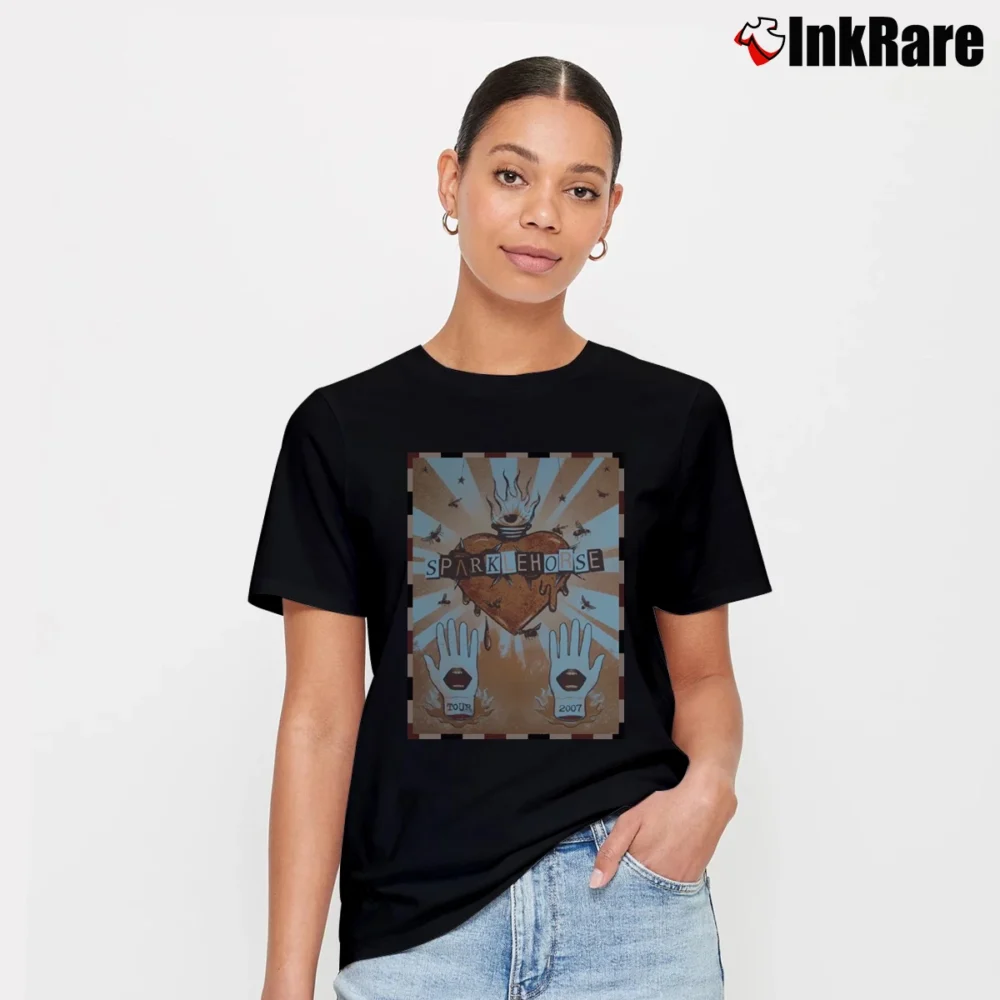 Women’s Sparklehorse American Indie Band Logo Signature T-Shirt in black | Soft, Flattering Fit