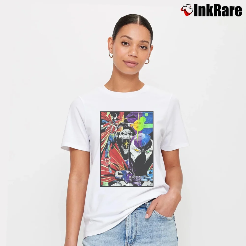 Women’s Spawn 1997 Movie Logo Pantera Marvel Style Signature T-Shirt in white | Soft, Flattering Fit