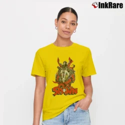 Women’s Spawn Comic Graphic Art Superhero Signature T-Shirt in yellow | Soft, Flattering Fit