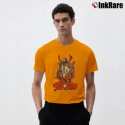 Men’s Spawn Comic Graphic Art Superhero V-Neck Tee in orange | Sharp, Breathable, Everyday Staple