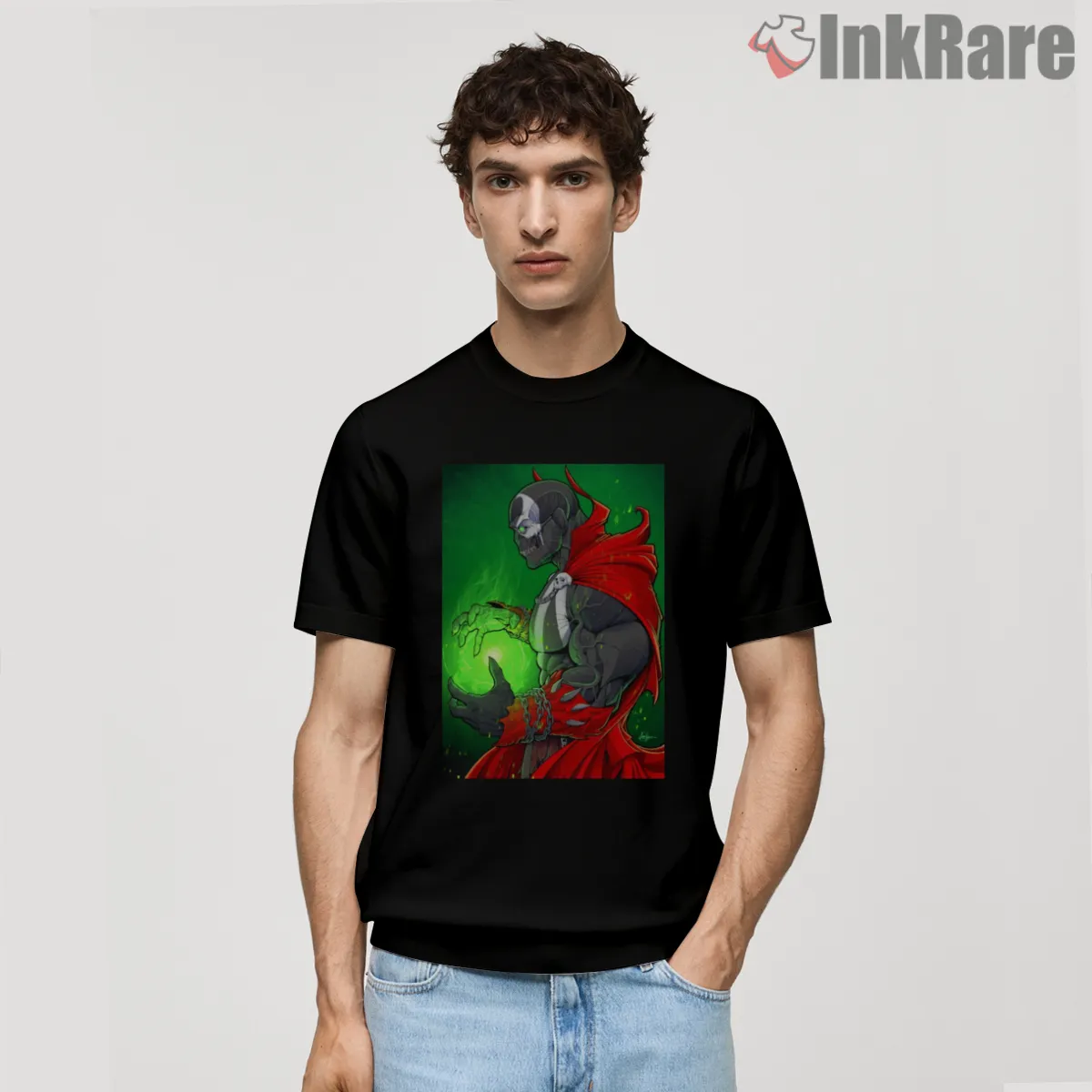 Spawn Mortal Kombat Dark Energy Warrior Short Sleeve Black Spawn Mortal Kombat Dark Energy Warrior Shirt on black short sleeve shirt for men graphic tee