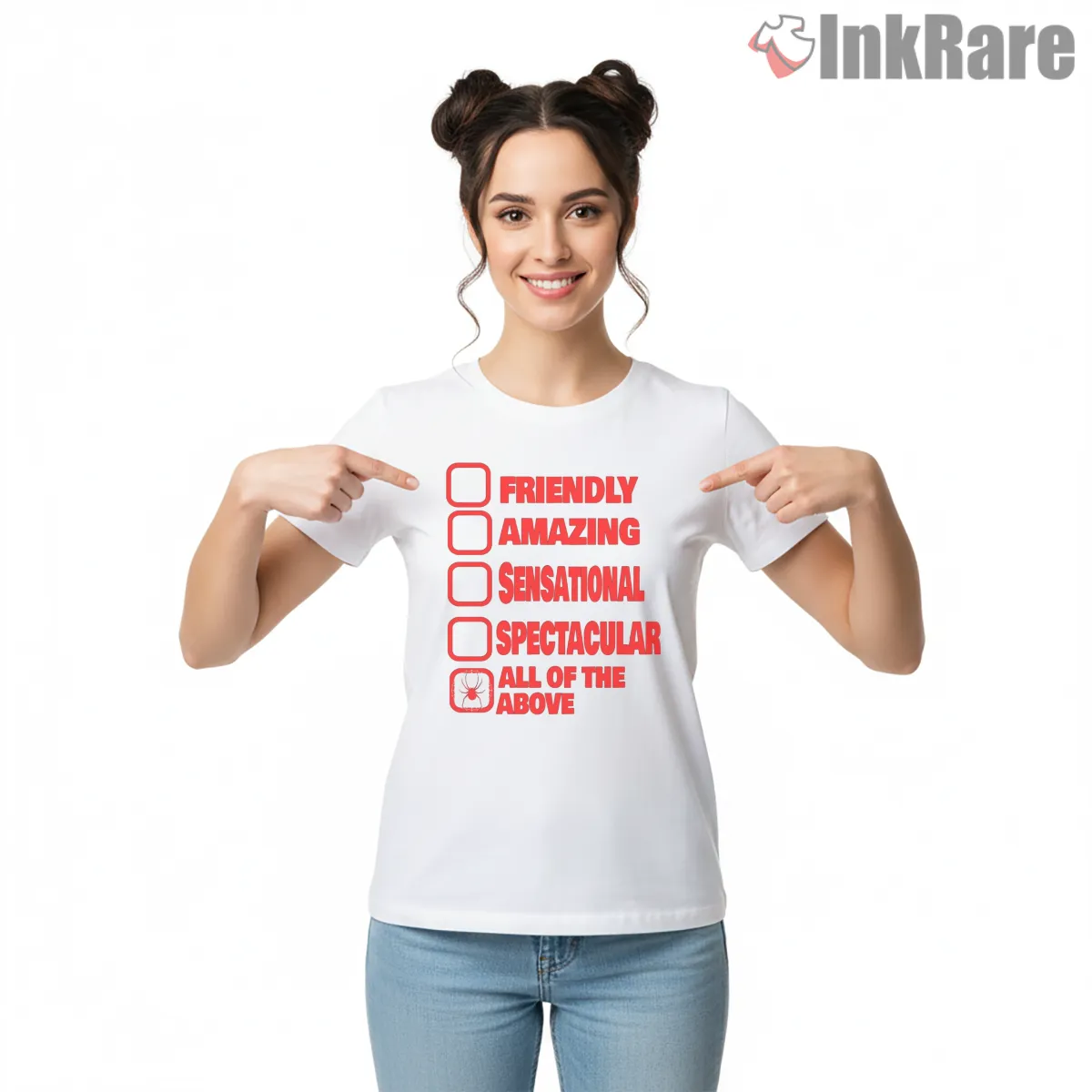Spider Hero Traits Checklist Funny Graphic Short Sleeve White Spider Hero Traits Checklist Funny Graphic Shirt on white short sleeve shirt for women graphic tee