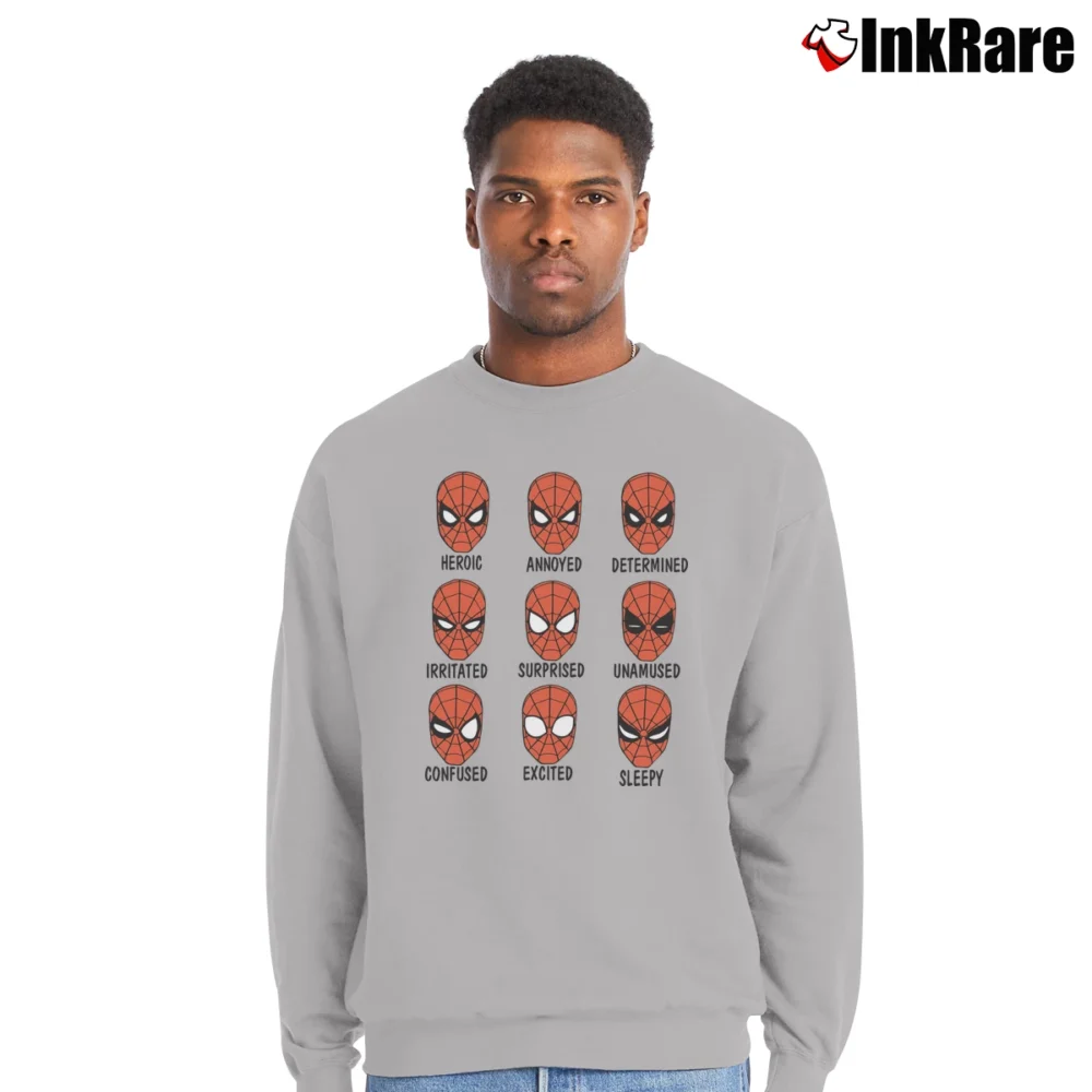 Men’s Spider - man Expressions Marvel Comics Graphic Crewneck Sweatshirt in sport grey | Cozy Fabric, Clean Style