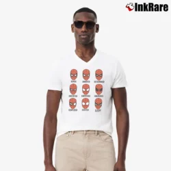 Men’s Spider - man Expressions Marvel Comics Graphic V-Neck Tee in white | Sharp, Breathable, Everyday Staple