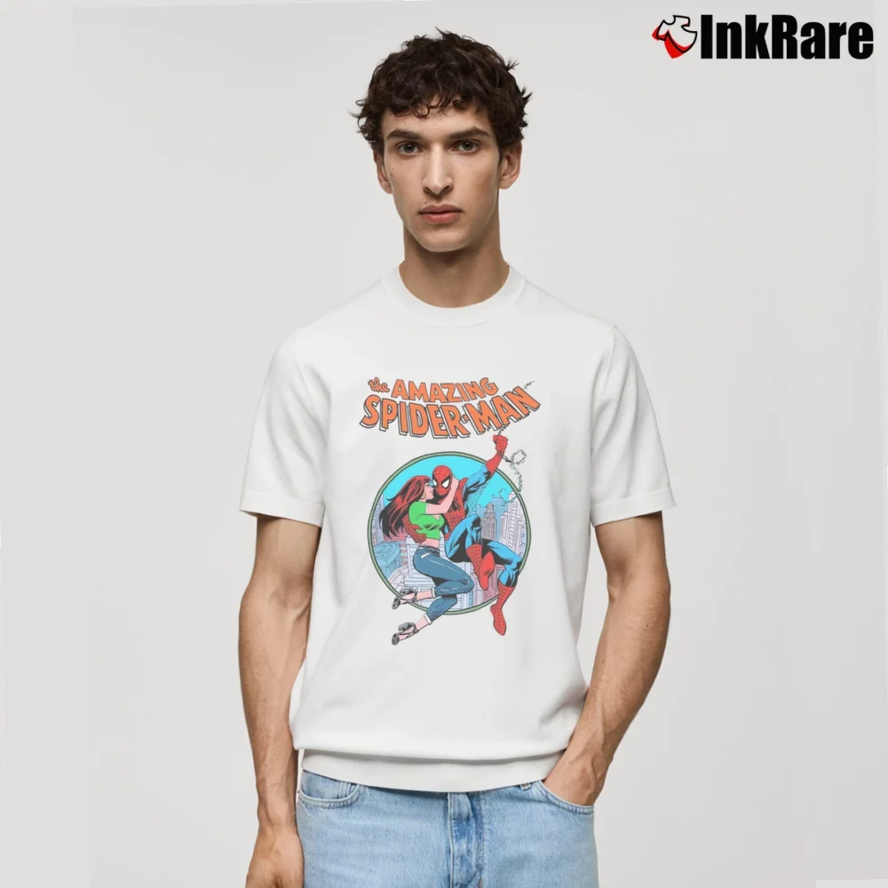 Men’s Spider Man Mary Jane Classic T-Shirt in white | Soft, Breathable Everyday Wear