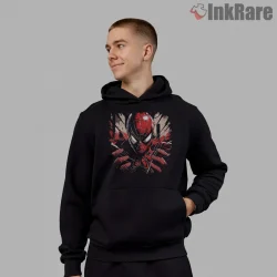 Spider Man Symbiote Surge Comic Power Shirt on black hoodie for men graphic tee