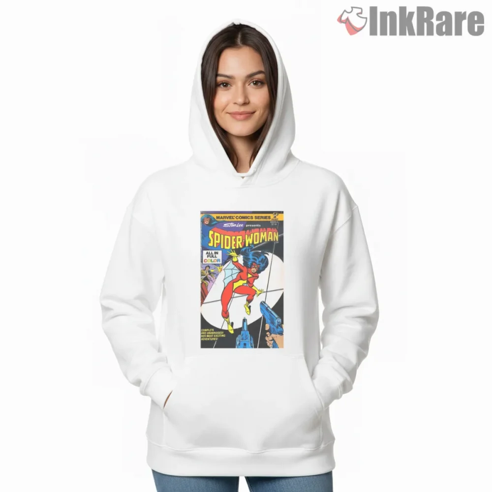 Spider Woman 1979 Vintage Comic Cover Classic Shirt on white hoodie for women graphic tee