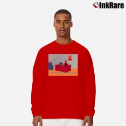 Men’s Spiderman Desk Meme Marvel Comic Long-Sleeve Shirt in red | Sleek, Lightweight, Year-Round Wear