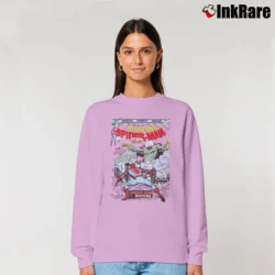 Women’s Spiderman Vs Mysterio Marvel Comic Relaxed Sweatshirt in light pink | Soft, Laid-Back Vibe