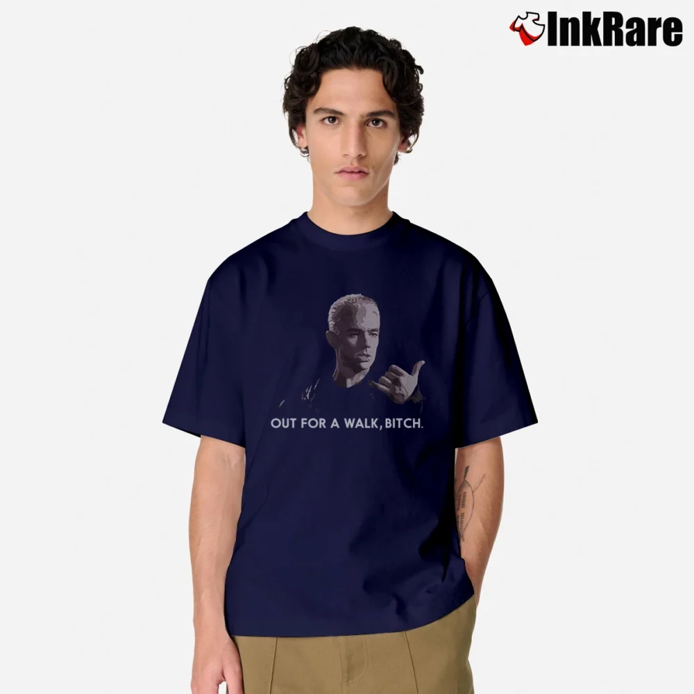 Men’s Spike Out For A Walk Bitch Funny Classic T-Shirt in navy | Soft, Breathable Everyday Wear
