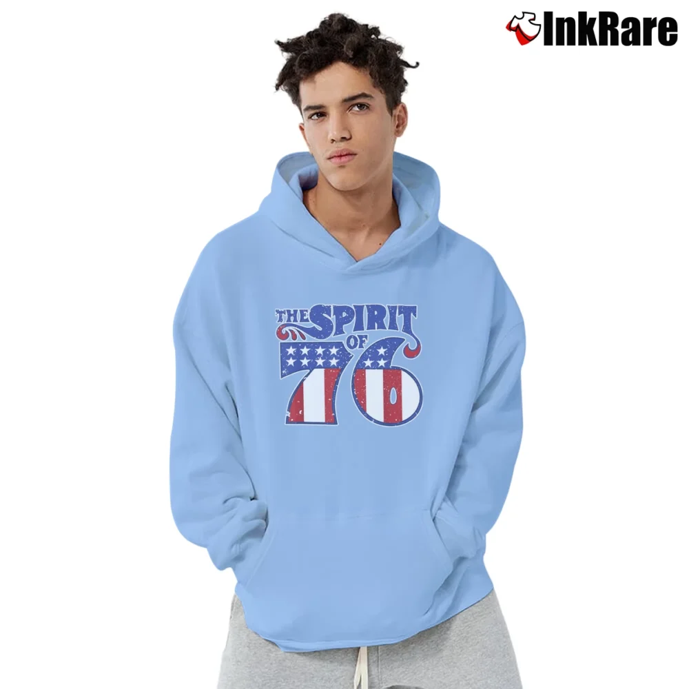 Men’s Spirit Of 76 Patriotic Graphic Pullover Hoodie in light blue | Cozy, Durable, Modern Fit