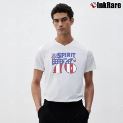 Men’s Spirit Of 76 Patriotic Graphic V-Neck Tee in white | Sharp, Breathable, Everyday Staple