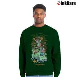 Men’s Splash Mountain Poster Pin Walt Disney World Crewneck Sweatshirt in forest green | Cozy Fabric, Clean Style