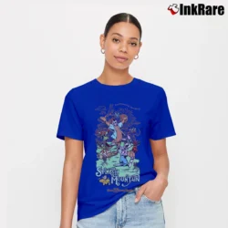 Women’s Splash Mountain Poster Pin Walt Disney World Signature T-Shirt in royal blue | Soft, Flattering Fit