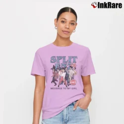 Women’s split enz message to my girl new wave band Signature T-Shirt in light pink | Soft, Flattering Fit