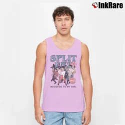 Men’s split enz message to my girl new wave band Tank Top in light pink | Breathable, Active-Friendly Design