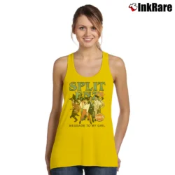 Women’s split enz message to my girl new wave band Tank Top in yellow | Lightweight, Movement-Friendly