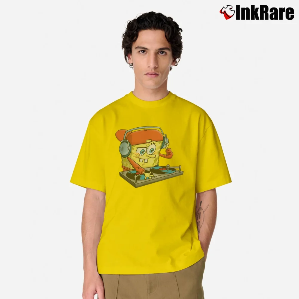 Men’s Spongebob DJ Classic Classic T-Shirt in yellow | Soft, Breathable Everyday Wear