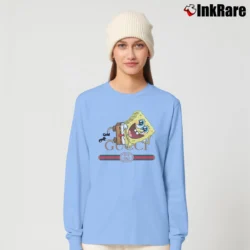 Women’s Spongebob Inspired By Gucci Parody Funny Graphic Long-Sleeve Top in light blue | Sleek, Versatile, All-Season
