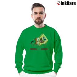 Men’s Spongebob Inspired By Gucci Parody Funny Graphic Crewneck Sweatshirt in irish green | Cozy Fabric, Clean Style