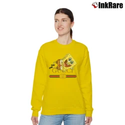 Women’s Spongebob Inspired By Gucci Parody Funny Graphic Relaxed Sweatshirt in yellow | Soft, Laid-Back Vibe