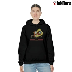 Women’s Spongebob Inspired By Gucci Parody Funny Cozy Hoodie in black | Warm, Structured, Stylish