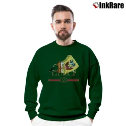Men’s Spongebob Inspired By Gucci Parody Funny Crewneck Sweatshirt in forest green | Cozy Fabric, Clean Style