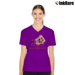 Women’s Spongebob Inspired By Gucci Parody Funny V-Neck Tee in purple | Chic Neckline, Soft Texture