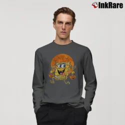 Men’s Spongebob Mummy Pumpkin Halloween Long-Sleeve Shirt in charcoal | Sleek, Lightweight, Year-Round Wear