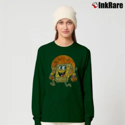 Women’s Spongebob Mummy Pumpkin Halloween Long-Sleeve Top in forest green | Sleek, Versatile, All-Season
