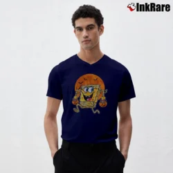 Men’s Spongebob Mummy Pumpkin Halloween V-Neck Tee in navy | Sharp, Breathable, Everyday Staple