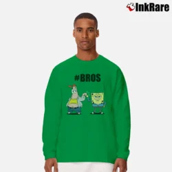 Men’s Spongebob Patrick Bros Fist Bump Distressed For Men Long-Sleeve Shirt in irish green | Sleek, Lightweight, Year-Round Wear