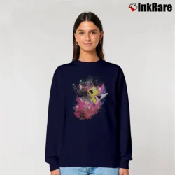 Women’s Spongebob Patrick Riding A Kitty Cat Graphic Relaxed Sweatshirt in navy | Soft, Laid-Back Vibe