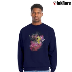 Men’s Spongebob Patrick Riding A Kitty Cat Graphic Crewneck Sweatshirt in navy | Cozy Fabric, Clean Style