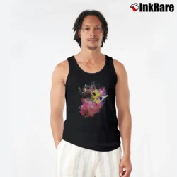 Men’s Spongebob Patrick Riding A Kitty Cat Graphic Tank Top in black | Breathable, Active-Friendly Design