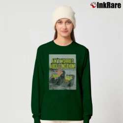 Women’s Spongebob Patrick Star Ain't Worried About Nothin Funny Long-Sleeve Top in forest green | Sleek, Versatile, All-Season