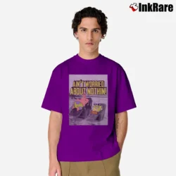 Men’s Spongebob Patrick Star Ain't Worried About Nothin Funny Classic T-Shirt in purple | Soft, Breathable Everyday Wear