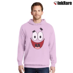 Men’s Spongebob Patrick Star Face Classic Pullover Hoodie in light pink | Cozy, Durable, Modern Fit