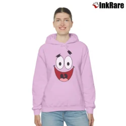 Women’s Spongebob Patrick Star Face Classic Cozy Hoodie in light pink | Warm, Structured, Stylish
