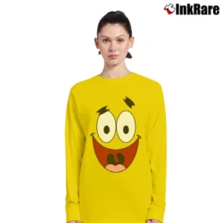 Women’s Spongebob Patrick Star Face Classic Long-Sleeve Top in yellow | Sleek, Versatile, All-Season