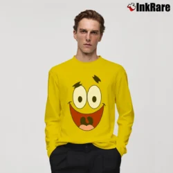 Men’s Spongebob Patrick Star Face Classic Long-Sleeve Shirt in yellow | Sleek, Lightweight, Year-Round Wear