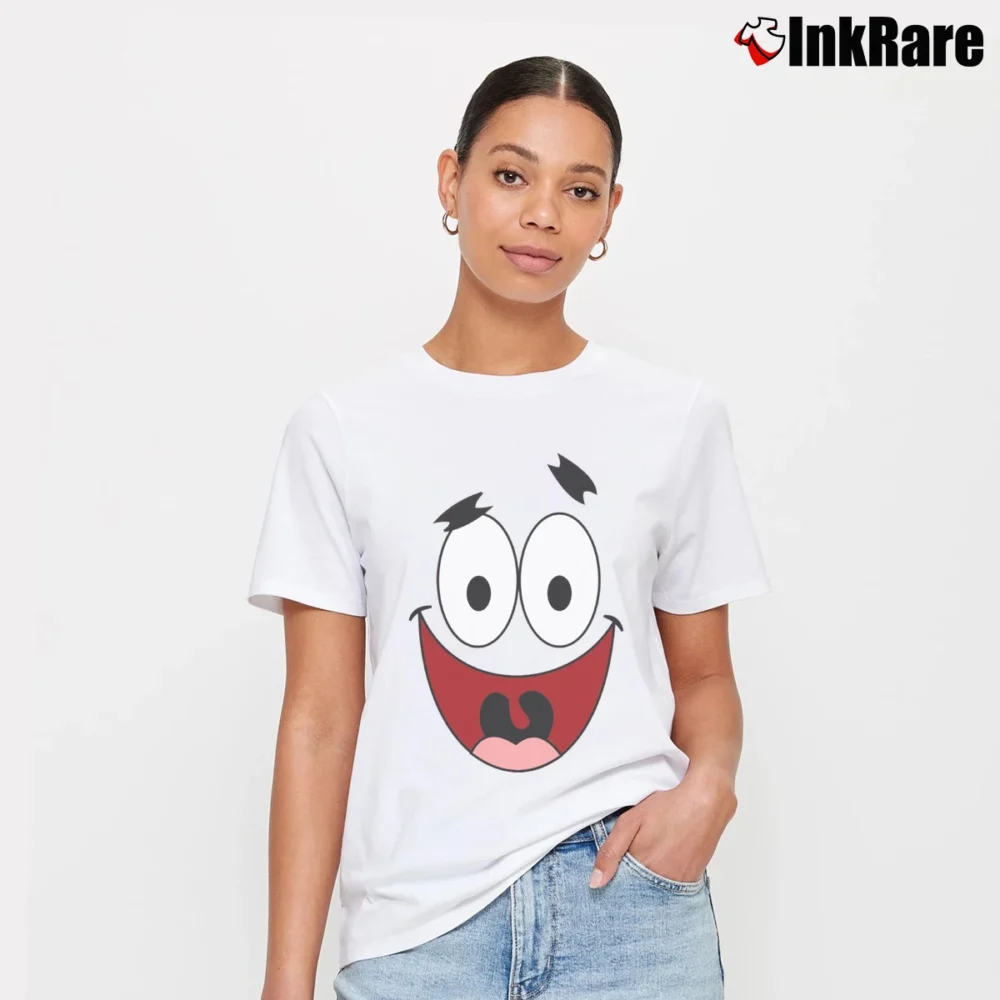Women’s Spongebob Patrick Star Face Classic Signature T-Shirt in white | Soft, Flattering Fit