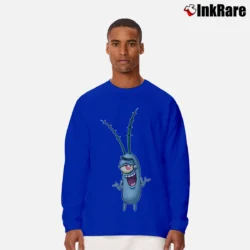 Men’s Spongebob Plankton Funny Long-Sleeve Shirt in royal blue | Sleek, Lightweight, Year-Round Wear